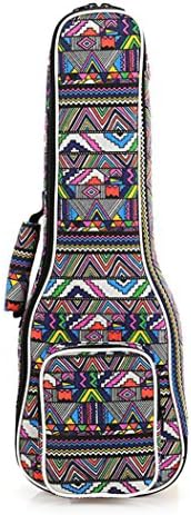 Ukuee Waterproof Ethnic Style Canvas 10MM Thick Durable Ukulele Bag Case with with Large Storage Soprano