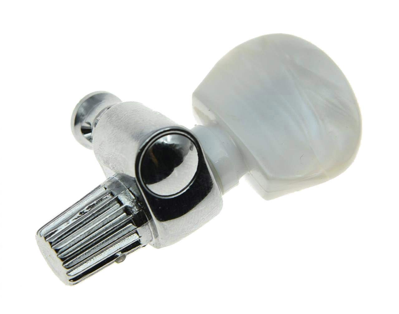 KAISH Chrome 5th Banjo Geared Tuner Tuning Keys Peg Machine Heads w/Pearl Button