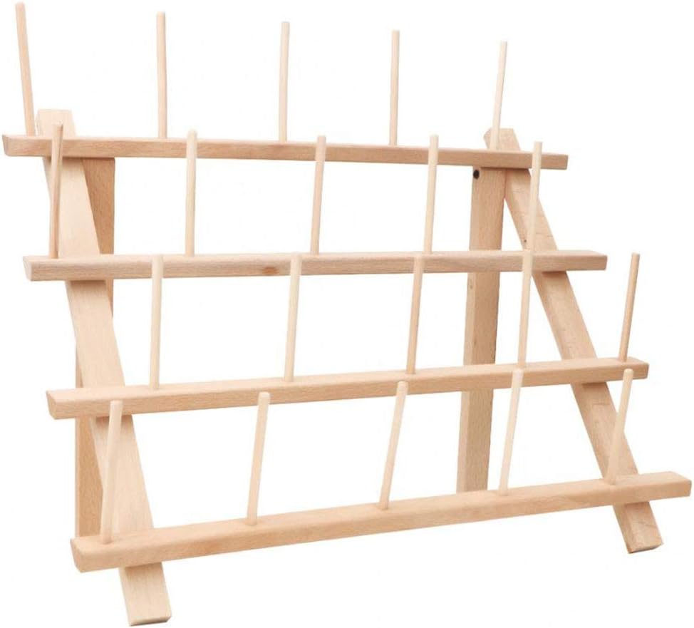Foldable Large Thread Rack Wood Thread Holder 20 Spool Thread Storage Rack Thread