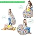 Stuffed Animal Storage Bean Bag XXL – 100% Cotton Canvas Plush Toy Organizing Bag, Machine Washable (38”,Flowers) Comfortable & Soft Seat for Nursery | Stylish Chair/Ottoman/Pouf for Boys & Girls