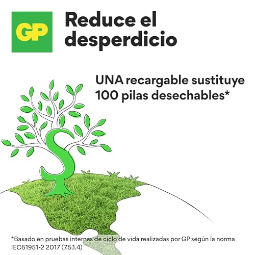 GP Pilas Recargables AAA Batteries, Paquete de 6 Pilas – Alta Capacidad, Larga Duración, Alto Rendimiento – Baterías Recargables AAA Ideales para Juguetes, Controladores, Mandos, Adornos de Navidad