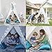 Crème Castle Teepee Tent for Kids - Fairy Lights & Dreamcatcher - 100% Cotton Canvas Play Tent with Base - Boys and Girls, Children Indoor / Outdoor Foldable Tipi Tents with Fun Decorations (White)