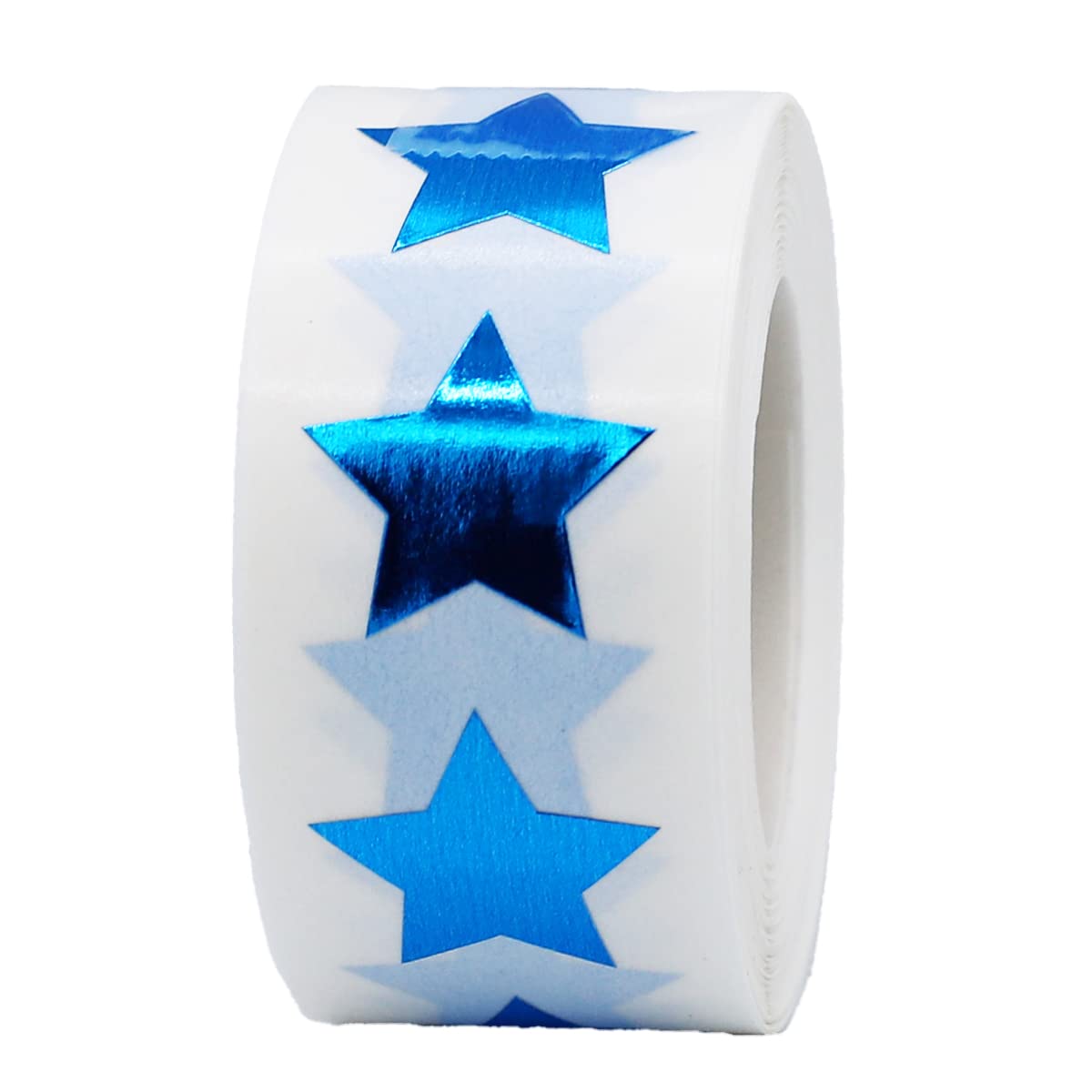 Metallic Blue Star Stickers 19.1 mm 0.75 Inch Wide 500 Count