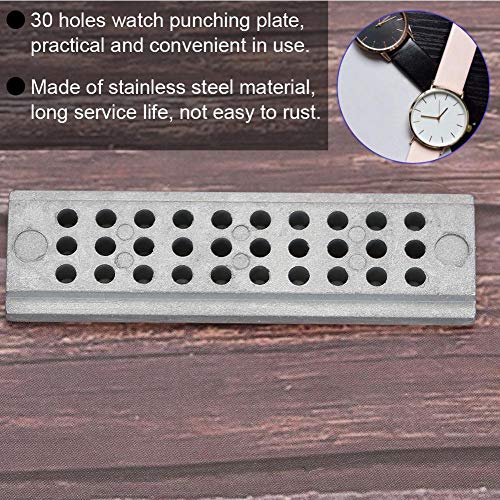 Vruping Riveting Stake,30 Holes Metal Riveting Stake Holder Punch Block Watchmaker Tools for Watch Repairing - Thumbnail 3