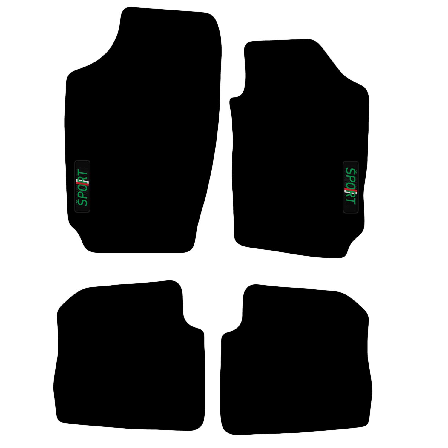 Carsio Carpet Car Mats For Skoda Fabia MK1 1999 to 2007 with Sport logo Tailored Fit Floor Mat Complete Accessory Custom Fitted - All Weather, Anti-Slip Backing & Black Trim