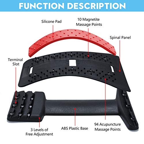 Back Stretcher Pain Relief Stretching Device - Adjustable Lower Back Lumbar Massager with Magnetic Acupuncture… - Image 4