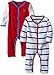 U.S. Polo Assn. Baby Boys' 2 Pack Sleep 'N Play Set, Engine Red, 3-6 Months