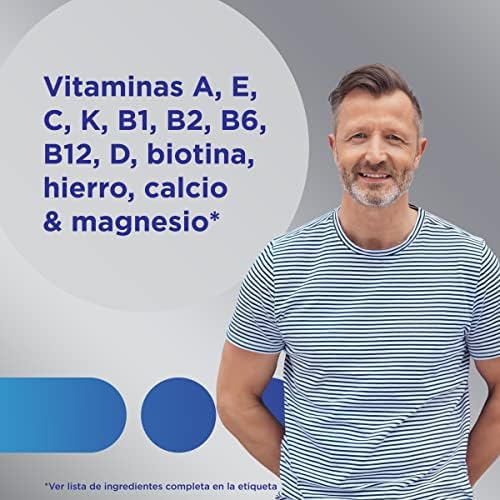 Hombre 50+ Complemento Alimenticio Multivitaminico y Multimineral Para Hombres 50+, Con Magnesio y Vitamina C, Sin Gluten, 90 Comprimidos