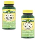 Pack of 2 - Spring Valley Whole Herb Cascara Sagrada Capsules, 450 mg, 100 Ct