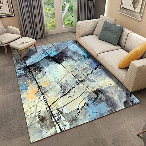 WYBFBYQ Area Rugs, Large Modern Abstract Ink Painting Carpet, Faux Wool Rugs, Super Soft Non-Slip Carpet for Bedroom Living Room,180×280cm