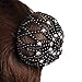 Elastic Handmade Crochet Pearl Hair Snood Net Ballet Bun Hair Covers Ornament Hair Accessories For Women (Black+White)