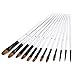 Ngwall Paint Brush Set Round and Flat Nylon Hair Stylist Watercolor Oil Painting Brush (White 12) for Acrylic, Watercolor Oil Painting Brush (Flat 12 Sets)