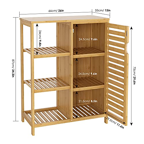HOMECHO Bathroom Storage Side Floor with 3 Open