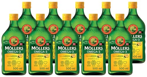 Möller's Omega 3 Lebertran Öl | Nordic Omega 3 Nahrungsergänzung mit EPA, DHA, Vitamin A, D, E | Superior Taste Award | Hochreiner natürlicher | 165 J