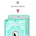 iPad 5th/6th Generation Case, Hocase Heavy Duty Shock Absorbent Rubber+Hard Plastic Dual Layer Protective Case w/Mandala Floral Print and Kickstand for iPad 9.7 2018/2017 - Mint Green/Gray