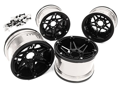Integy RC Model Hop-ups C26869SILVER Billet Machined 6 Spoke 2.2 6-Bolt Type Wheels for 1/10 Scale Rock Crawler