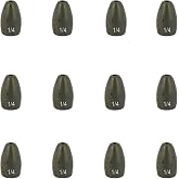 Fishfun Tungsten Flipping Fishing Weights, Sizes Engraved Worm Sinkers for Bass Fishing, Multiple Pack Options, 1/8 oz, 3/16 oz, 1/4 oz, 3/8 oz, 1/2 oz