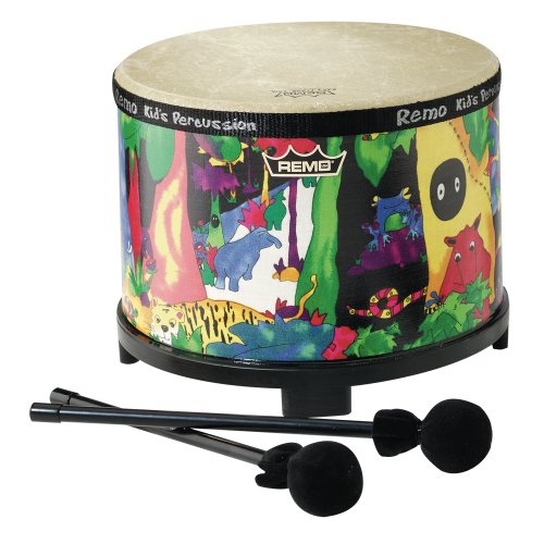 Remo Kids Percussion Floor Tom Drum - Fabric Rain Forest, 10