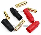 Cheerwing® 1 Pair Amass AS150 7MM 150/200 AMP Anti-Spark Connector Plug For HV Bettery / ESC - Black/Red Set