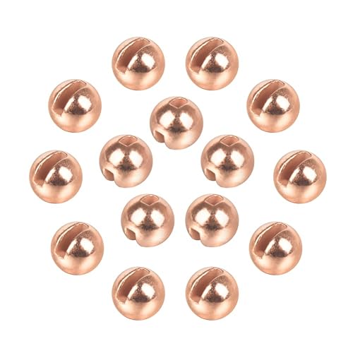 MUUNN 50pcs Tungsten Slotted Beads for Fly Tying, Sink Deeper and