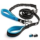 SparklyPets FLASH SALE | Adjustable Leash and 3 in 1 Shock-Absorbing Bungee Extension Set – Heavy Duty Dog Leash for Medium and Large Breeds Made from Durable Nylon – Reduces Pulling Shocks - Blue
