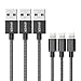 Anker [3-Pack] 3ft Nylon Braided USB Cable with Lightning Connector [Apple MFi Certified] for iPhone X / 8 / 8 Plus / 7 / 7 Plus / 6 / 6 Plus / 5s, iPad Air 2 and More (Gray)