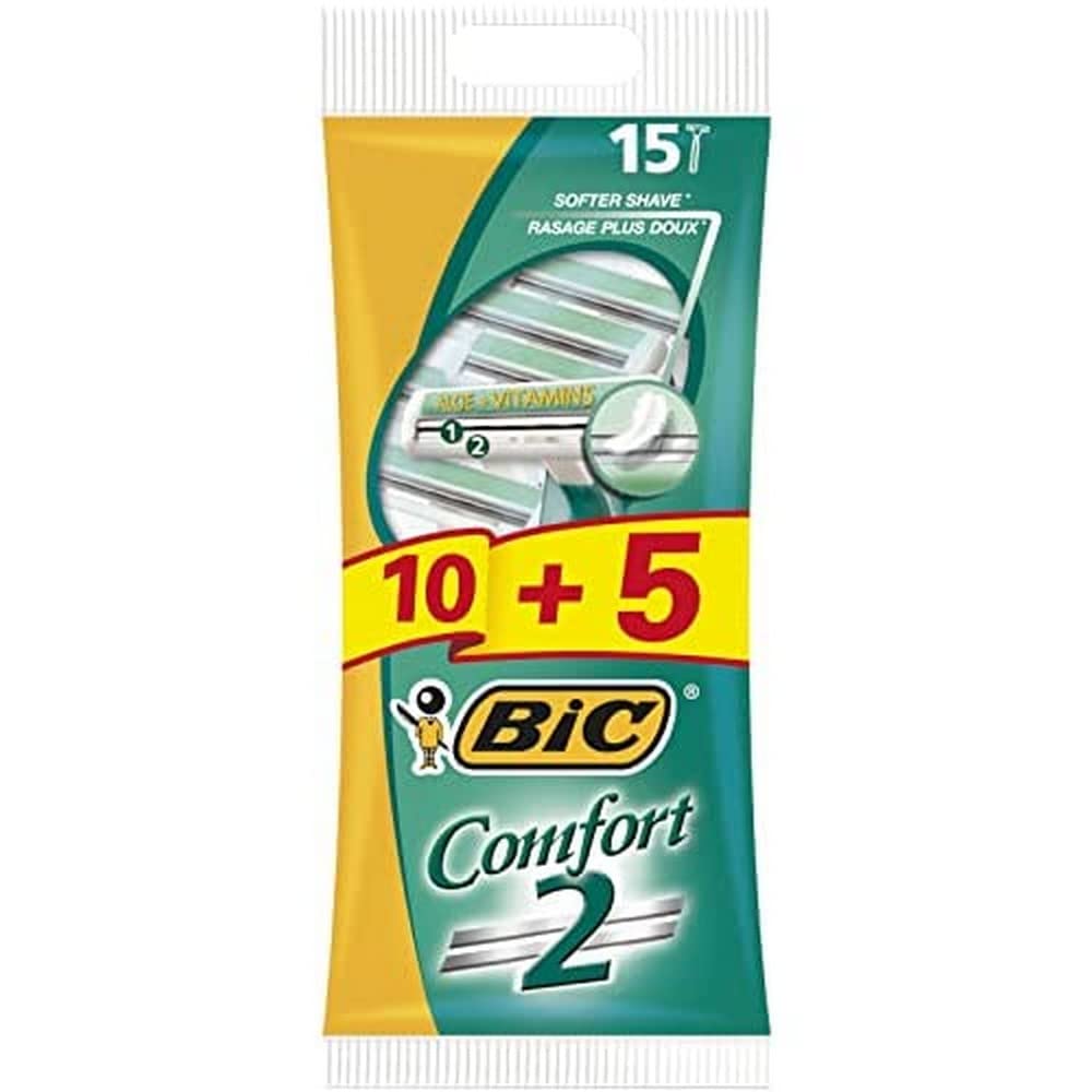 Bic Men’s Comfort 2 Razor, 1 Pack of 10 + 5