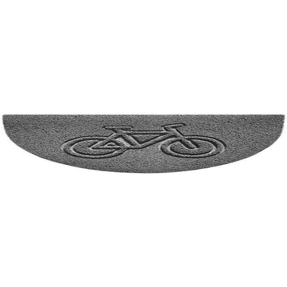 Nicoman Embossed Halfmoon Half Circle Door Mat Dirt-Trapper Jet-Washable Doormat 70x44cm (Grey, BIKE Shape) - Use Outdoor ONLY