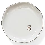 HOME SMILE Initials Ring Dish Jewery Tray with