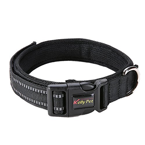 Dog Training Collar 4 Color Adjustable Breathable Nylon 3M Reflective Dog Collars,Matching Leash Harness Available (S(Neck 11.8''-14.1'', Width 3/5"), Black)