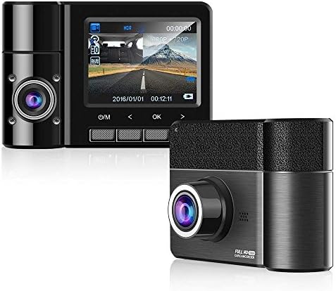 Mucrow Dash Cam Dual Cameras for Car, 2.3" LCD HD 1080P Car Camera with WDR Night Vision Dashboard Camera Recorder Front and Rear Camera with 170°Wide Angle Lens, G-Sensor, Loop Recording