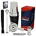 Home Bartender Kit - Cocktail Shaker Bar Set - Includes Bar Tools & Bar Accessories: Boston Cocktail Shaker, Muddler, Strainer, Jigger, Bar Spoon, Corkscrew, Bonus EBook - Vinyl Coating(Black)