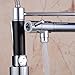 Ollypulse Brass Double Handle Kitchen Sink Faucet with Swivel Pull Out High Pressure Sprayer and Spout Chrome