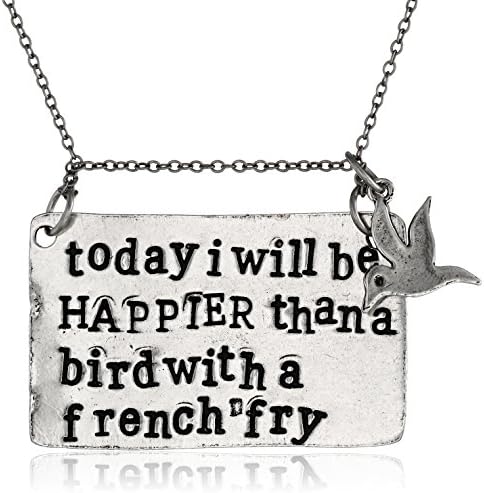 Alisa Michelle "Back To Basics" Silver-Tone Stamped Charm Chain Necklace, 18"