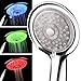 Luminex by PowerSpa 7-Color 4-Setting LED Handheld Shower Head with Air Jet LED Turbo Pressure-Boost Nozzle Technology. 7 vibrant LED colors change automatically every few seconds