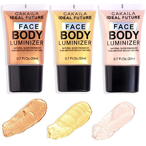 3 Pcs Gold Pink Bronze Liquid Face Body Highlighter Illuminator Facial Makeup Set, Iluminador Para Ojos Liquid Intense Facial Illuminator Moisturizer Smooth Highlighter Brillo Para El Cuerpo