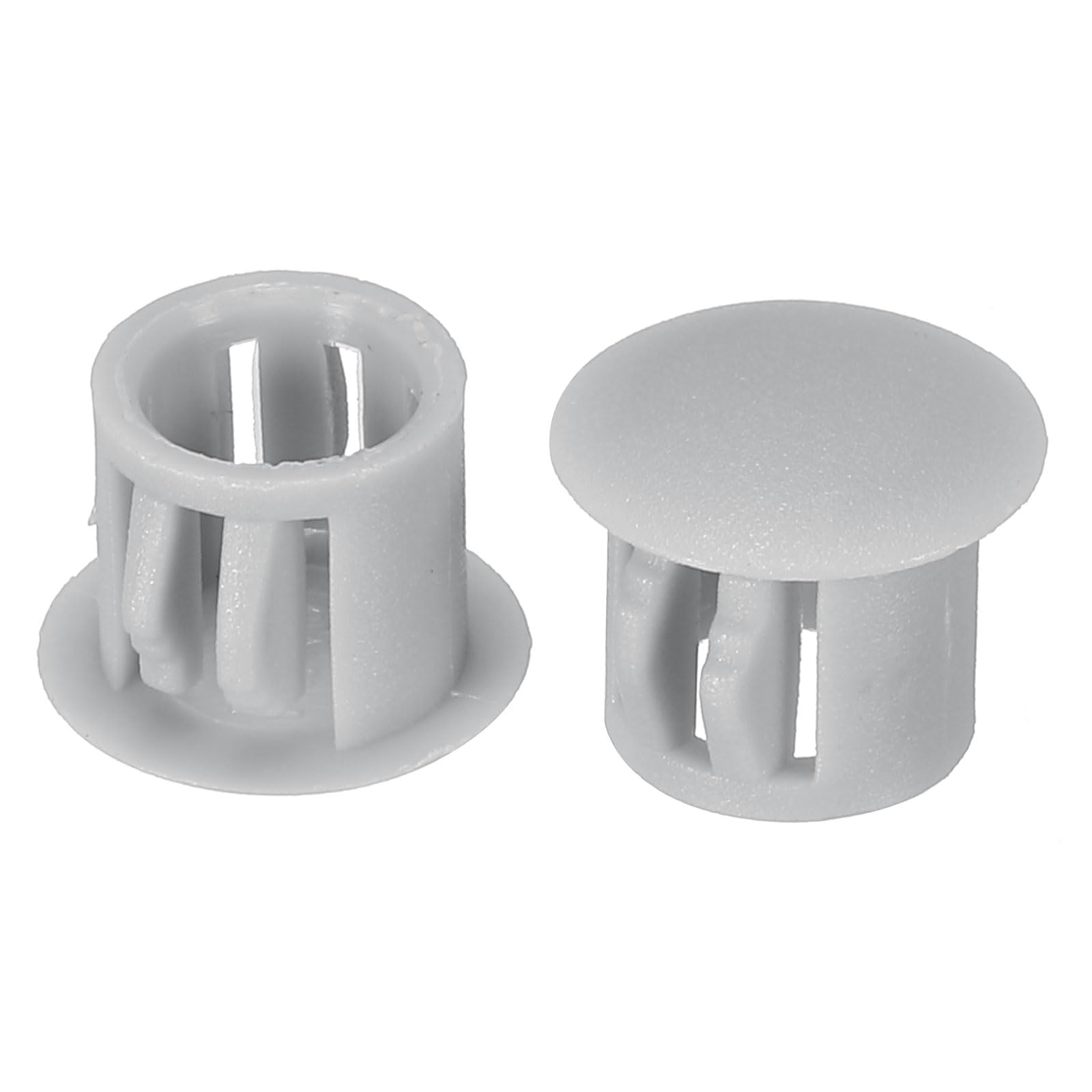 PATIKIL 10mm (3/8") Plastic Hole Plugs, 60Pcs Flush Type Round Hole Plugs Cover Snap in Locking Hole Tube for Table Kitchen Cabinet Furniture, Light Grey