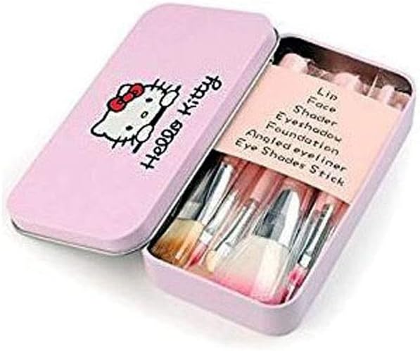 Pink Cute Hello KItty 7PCS Makeup Brush Set Foundation Eyebrow Eyeliner Blush Cosmetic Concealer Brushes