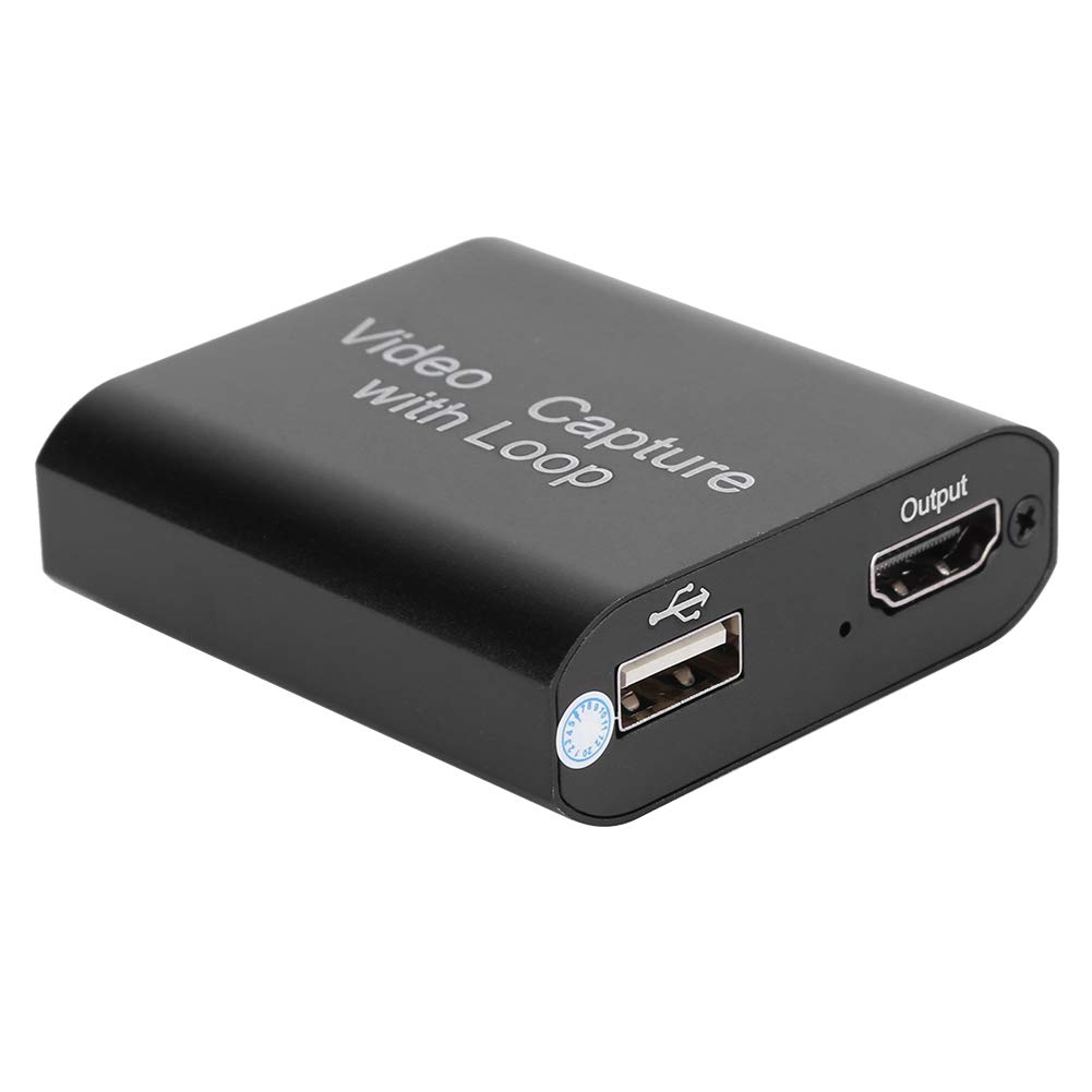 HDMI Video Capture with Loop Out, 4K HDMI Game Capture USB 2.0 Record Capture Card Device, HD 1080P 30fps Audio Video Grabber for VLC, for OBS, for Amcap