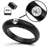 Silicone Rhinestone Diamond Ring For Women with Gift Box (size 6)