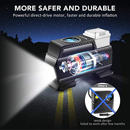 Merece Tire Inflator Portable Air Compressor AC/DC 12V Air Compressor