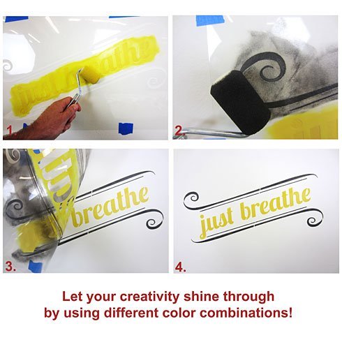 Just Breathe - Small - Wall Quote Stencil