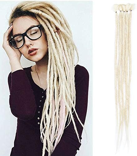 Blonde Dreads 20 inch Handmade Dreadlocks Extensions Fashion Reggae Crochet Hip-Hop Synthetic Dreads Crochet Braiding Hair