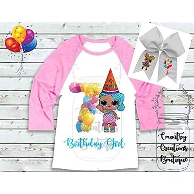 LOL Doll Birthday Shirt and Hair Bow 
