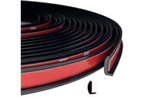 Tintvent Automotive Door Edge Trim Molding Kit with Tape, L Shaped Lip Guard for Car Fenders, Running Boards, Camper Shells, Spas, Mirrors Edge and More, Black(26Feet)