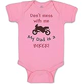 Cute Rascals Custom Baby Bodysuit My Dad Is A Biker Motorcycle Dad Father's Day Funny Cotton