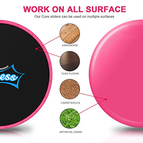 Exercise Sliders Fitness, Dual Sides Strength Slides Workout Slider Gliding Discs for Exercise Equipment Core Discs Sliders Perfect Used on Carpet or Hard Floors