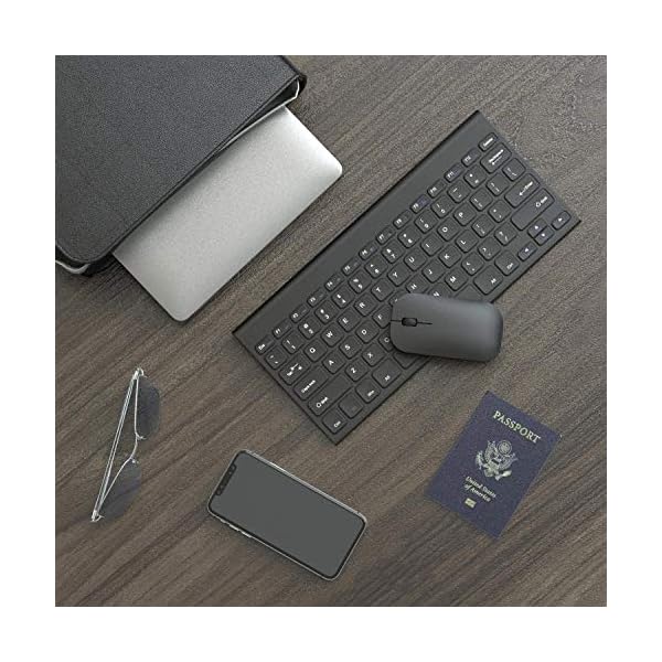 seenda Wireless Keyboard and Mouse, Ultra Compact Rechargeable Small Keyboard and Mouse Combo with USB Receiver Low…