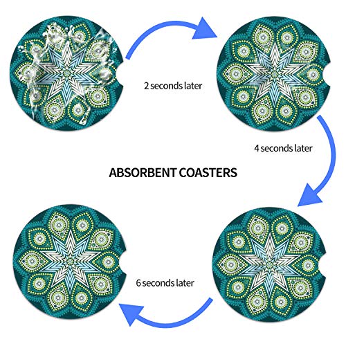 3 Coasters+Absorbent+Stoneware+Accessories+Diameter