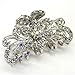 White Crystal Bronze Metal Alloy flower / butterfly hair claws clips by unbrand